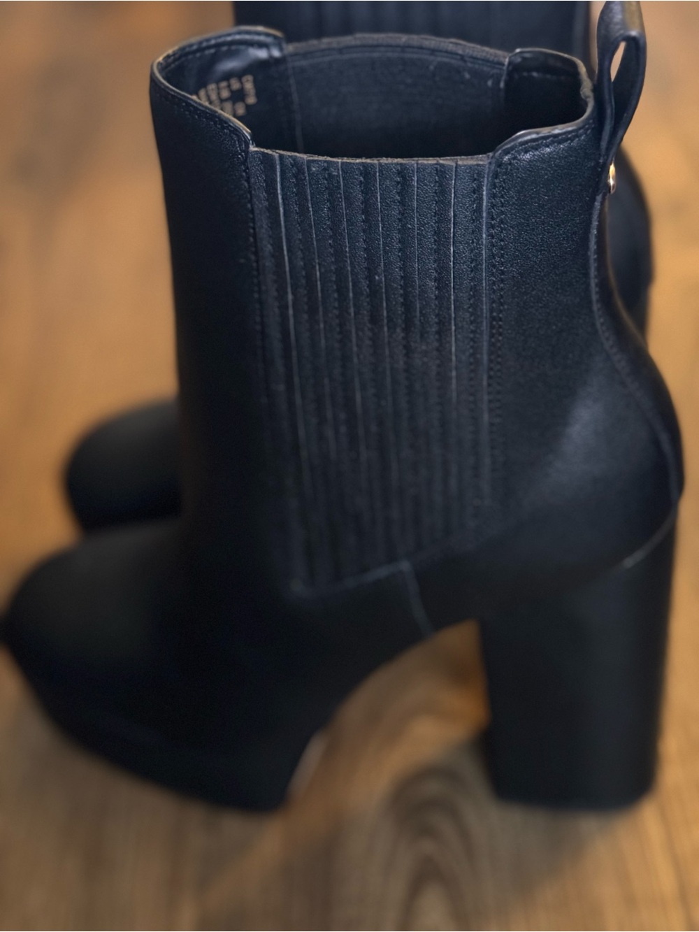 Coach Black Elastic Chelsea Block Heel Booties